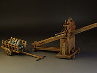 Katapult mit Transportwagen