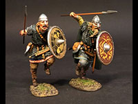 2 Viking Warriors Charging with Spear