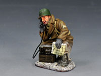 Kneeling with Field Telephone