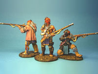 Woodland Indians, 3 Musketensch�tzen (Set 3)