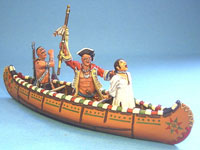 Ojibwa Indians in Canoe with prisoner