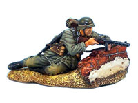 Infantry lying behind wall with PPSH41