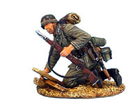 Infantry crawling with rifle