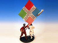 French Officer with Colour fighting British Officer