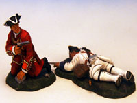 Wounded British Officer and Dead French man