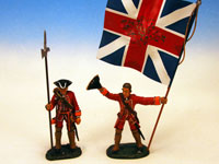 Officer with Kings Colour and N.C.O.