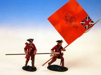 Officer with Regimental Colour and N.C.O.