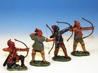 4 Indianer mit Pfeil und Bogen