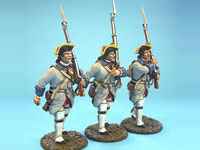 3 Franzosen, marschierend (mit Dreispitz)