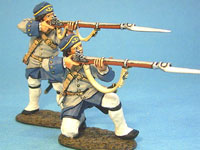 2 French Marines in Justacorps, Wearing Pokalem, Firing