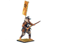 Ashigaru Advancing with Arquebus and Sashimono