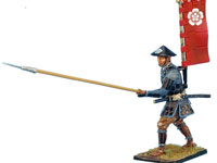 Ashigaru Standing with Nagae Yari in Jingasa helmet - Oda Clan