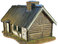 Russian Village House with wooden Roof